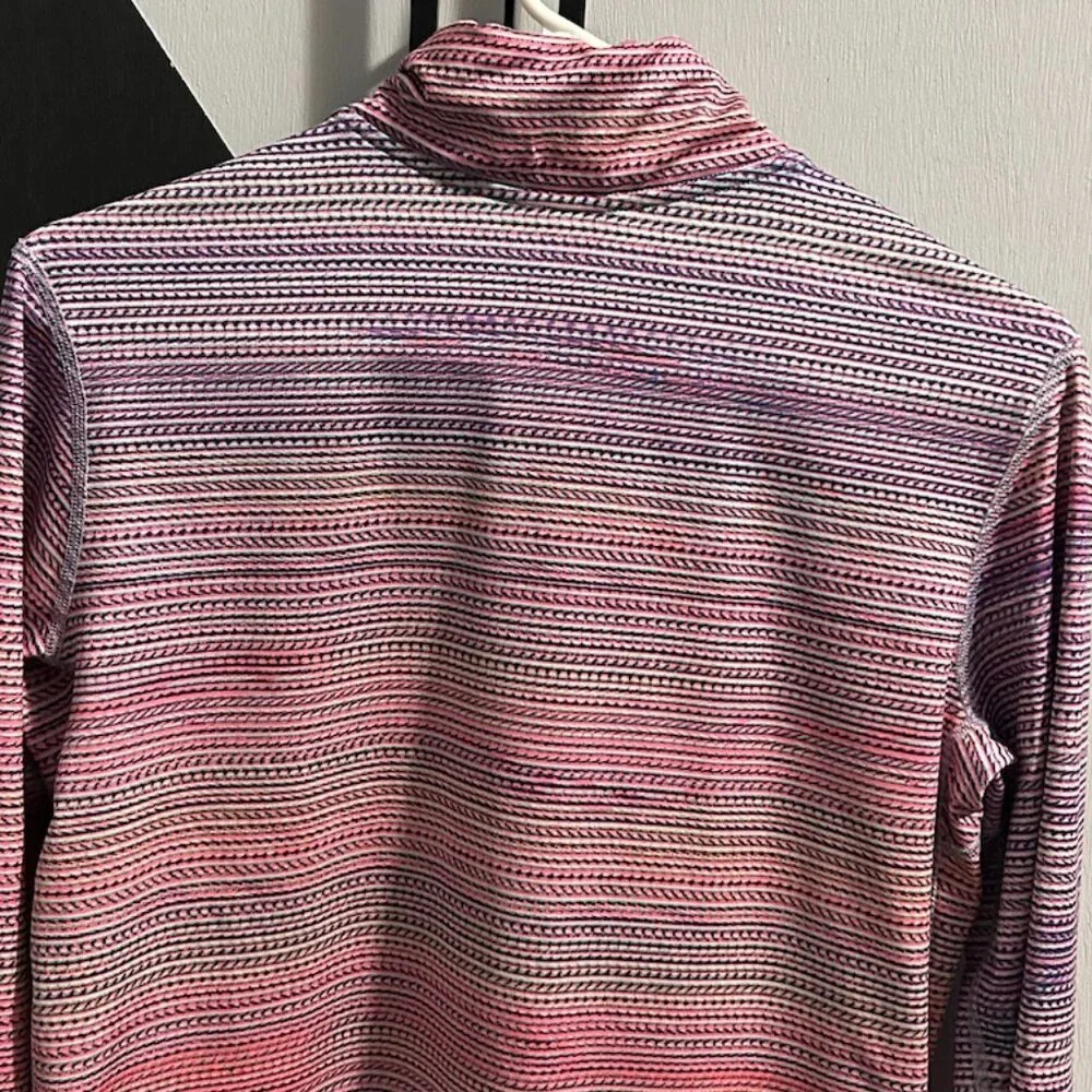 Nike‎ Women's DRI-FIT Pink/Purple Striped 1/2 Zip Pullover Size XL